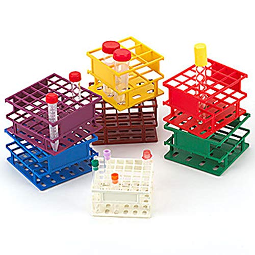 Globe Scientific 456845G Nylon Half Size Wireless Tube Rack, 30mm Tube Diameter, 9-Place, Green, Each image 2