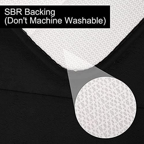 Sourcingmap Memory Foam Bath Rug Soft and Thick Bath Mat, Non-Slip, Machine Washable, Absorbent Bathroom Rug Carpet Black 16"x24"/ 40x60 cm