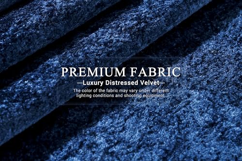Image of HABUTWAY 105 inch L-Shape Modular Sectional Sofa Couch for Living Room,No Assembly Required,Modular Comfy Sofa with Deep Seat for Living Room Bedroom,Luxury Distressed Velvet(Left,Blue)