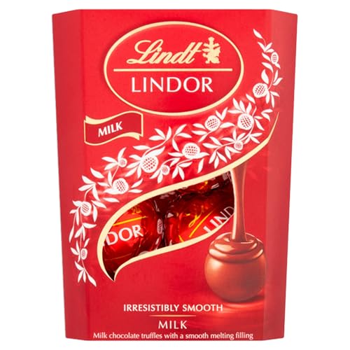 Lindt Lindor Milk Chocolate Truffles 37g Smooth Melting Filling Treat or Stocking Filler for Him & He