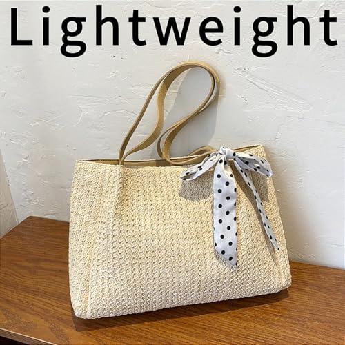 Beach Crochet Bag for Women, Aesthetic Hobo Mesh Woven Tote Simple Modern Trendy Bags for Summer Vacation Picnic Travel4