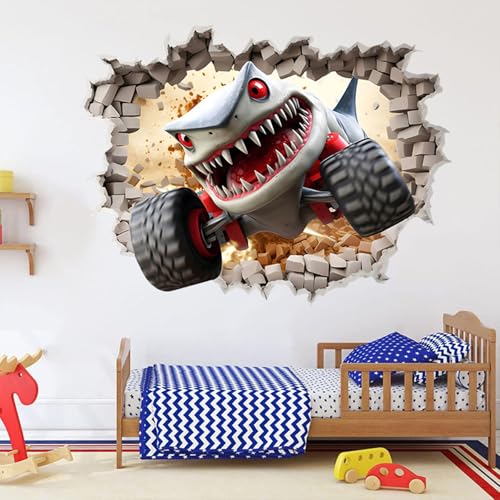 Vinilo decorativo 3D Monster Truck para pared miniatura 3
