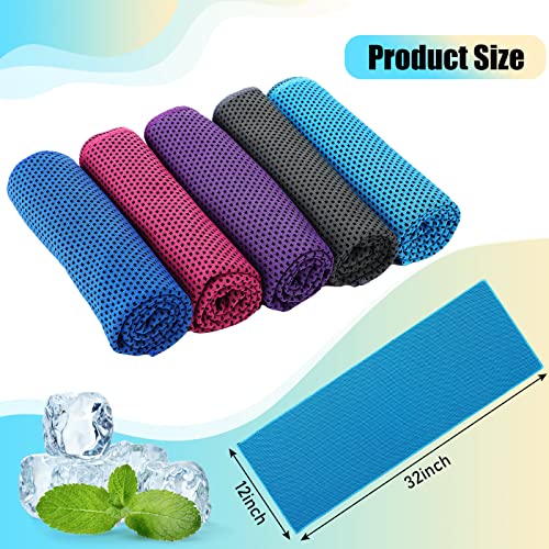 100 Pack Cooling Towel Microfiber Ice Towel Cold Sports Towel Neck And Face Soft Breathable Chilly Sweat Towels 10 Colors For Gym Yoga Golf Workout Beach Quick Cool Down Accessories, 32 X 12 Inch #TOP5