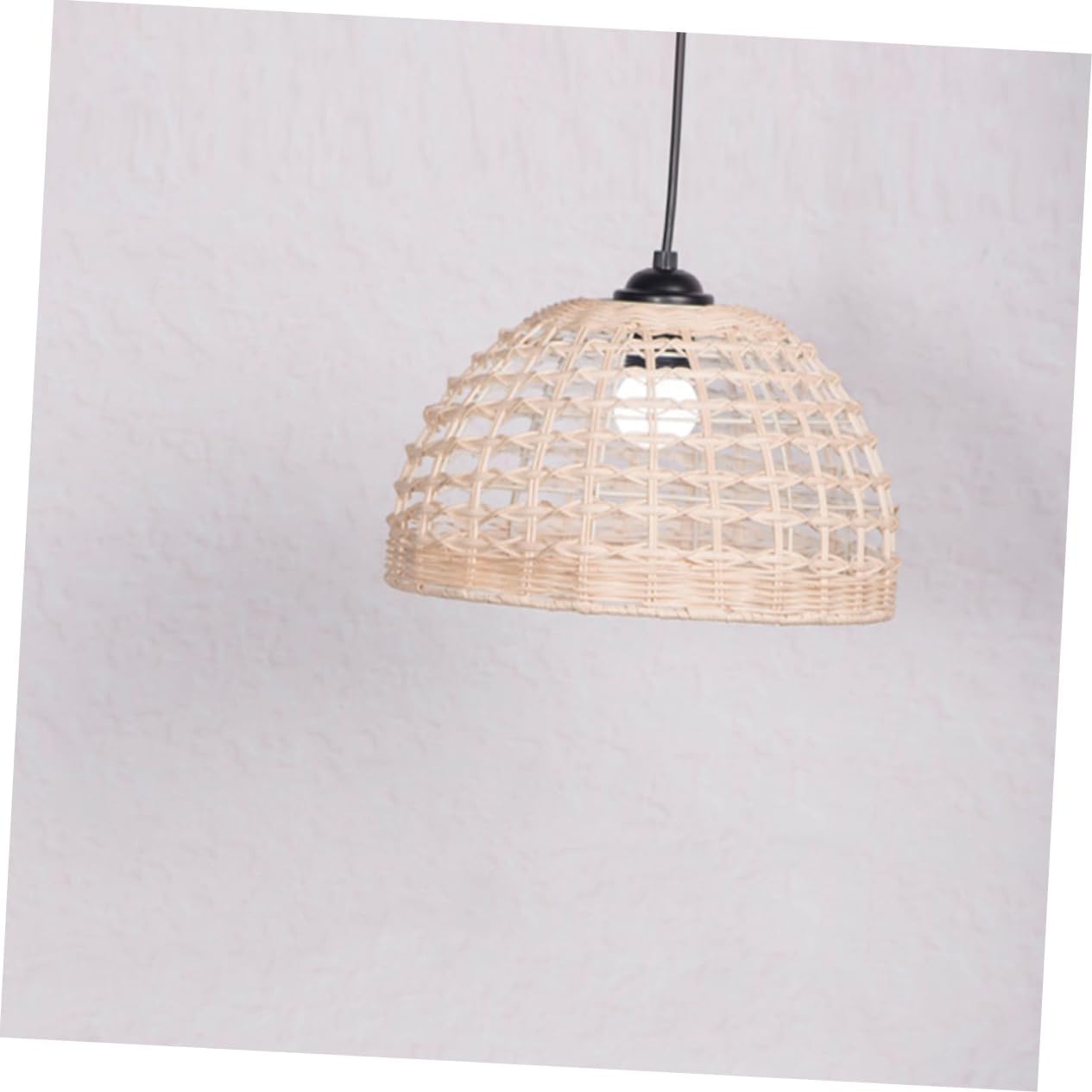 Uonlytech Vintage Rattan Chandelier Lampshade Woven Lampshade for Ceiling Light Decor Rustic Pendant Replacement