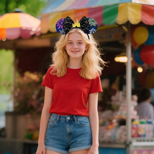 Image of FANYITY Mouse Ears, Sequin Mouse Ears Headband for Boys Girls Women