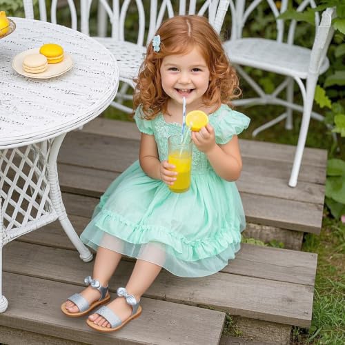 Image of Kiderence Toddler Flower Girl Sandals Open Toe Dress Shoes Wedding Party