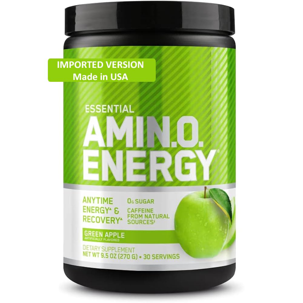 Optimum () Nutrition Amino Energy - Pre Workout with Green Tea Extract, BCAA, Amino Acids, Green Coffee Extract, Energy Powder - Green Apple, 30 Servings