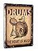 Drums set Metal Sign / Music Studio art / retro vintage style wall decor art 001
