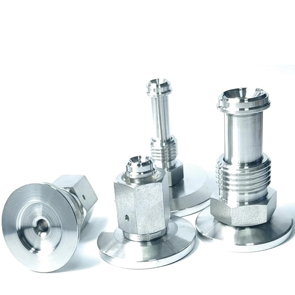 K16/25/40/50 To 1/4" 1/2" VCR Male Female Sus 316L Stainless Steel Pipe Fitting Coupler Union Connector(KF16 (OD30mm),1l4 Inch VCR Female) Brass Hose