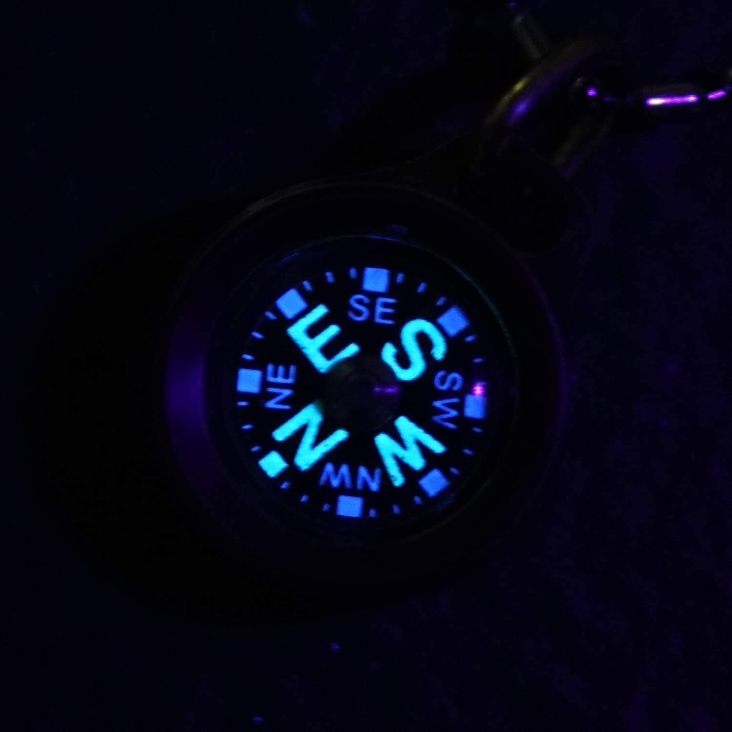 MecArmy CMP Titanium/Brass EDC Compass, Teardrop Shaped Design with Exquisite Engrave, Fluorescence Glow in The Dark Max Runtime of 6 Hours IPX5 Waterproof Free Beaded Chain Worn as Pend