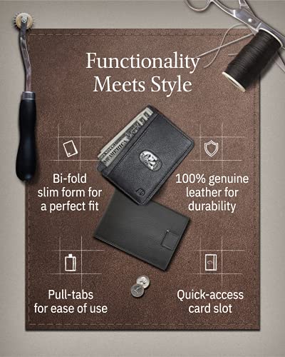 Access Denied REAL LEATHER Slim Wallets For Men - Minimalist Card Holder Bifold Mens Wallet Front Pocket RFID Blocking Thin Travel2