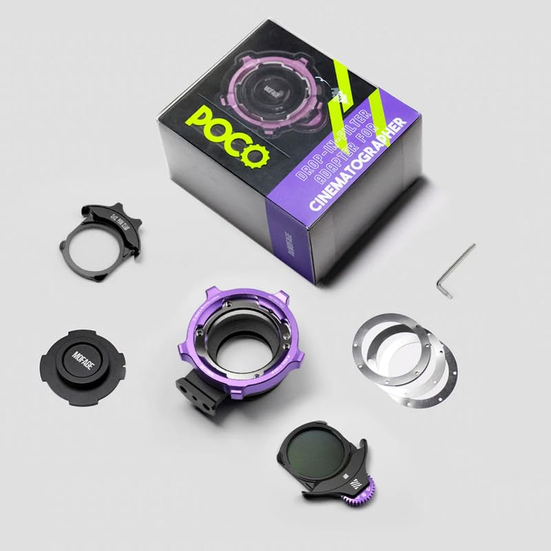 Poco Adaptador de filtro Drop-In PL-E para cámaras Komodo, Komodo X, Fx3, BMD 6K, S1H, etc.