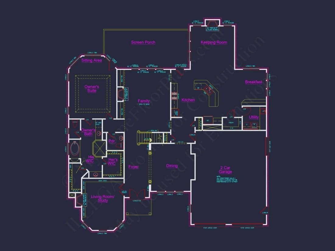 10-1097 HOUSE PLAN - Traditional Brick House Plan with French Country Style – 4 Bed, 3,769 Sq Ft