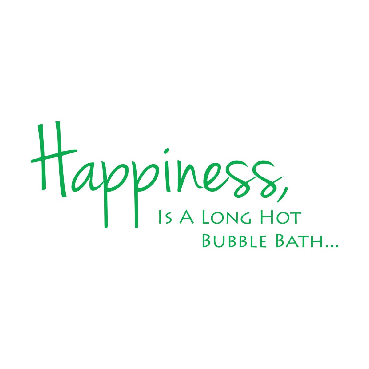 Bathroom Wall Relax Art Sticker Quote Happiness is A Long Hot Bubble Bath Bathroom Decor Removable Waterproof Wall Decal Large - 43x106cm