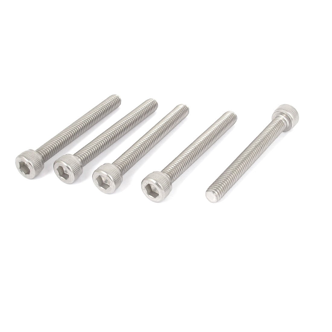 Uxcell Silver Tone Sourcingmap M6x50mm 304 Stainless Steel Hex Key Bolt Socket Head Cap Screws 5Pcs