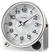 Seiko Bedside Alarm Clock Silver-Tone Metallic Case
