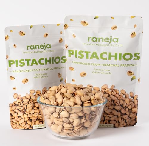 Image of Raneja Premium Roasted & Salted Pistachios 600g | Healthy Snacks, Dry Fruits, Pista | Tasty & Healthy | High in Protein & Dietary Fiber | Low Calorie Nuts Rich In Protein, Phosphorus, & Dietary Fibre