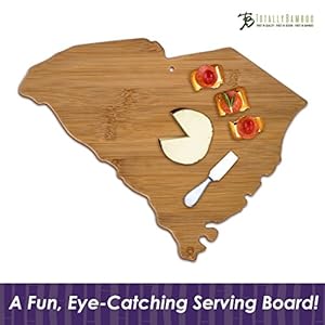 Totally bamboo south carolina state shaped bamboo serving cutting board  urban country home decor