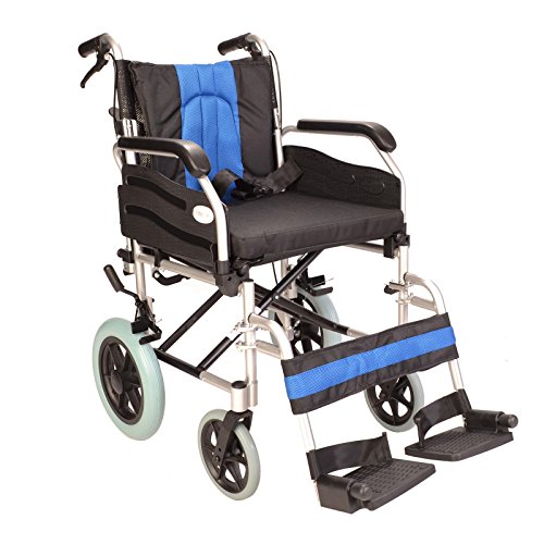 FAST FREE DELIVERY - Lightweight aluminium folding narrow 16" seat width transit transfer attendant Wheelchair ECTR02-16