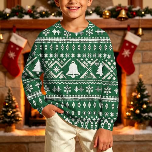Girls Crewneck Christmas Sweater Long Sleeve Sweaters Winter Xmas Tops - image 2