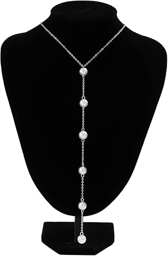 Miniatura 3 de Collar largo de perlas para mujer, collar clásico de perlas de imitación en Y, collar de cadena de perlas de imitación sexy, collar de perlas con