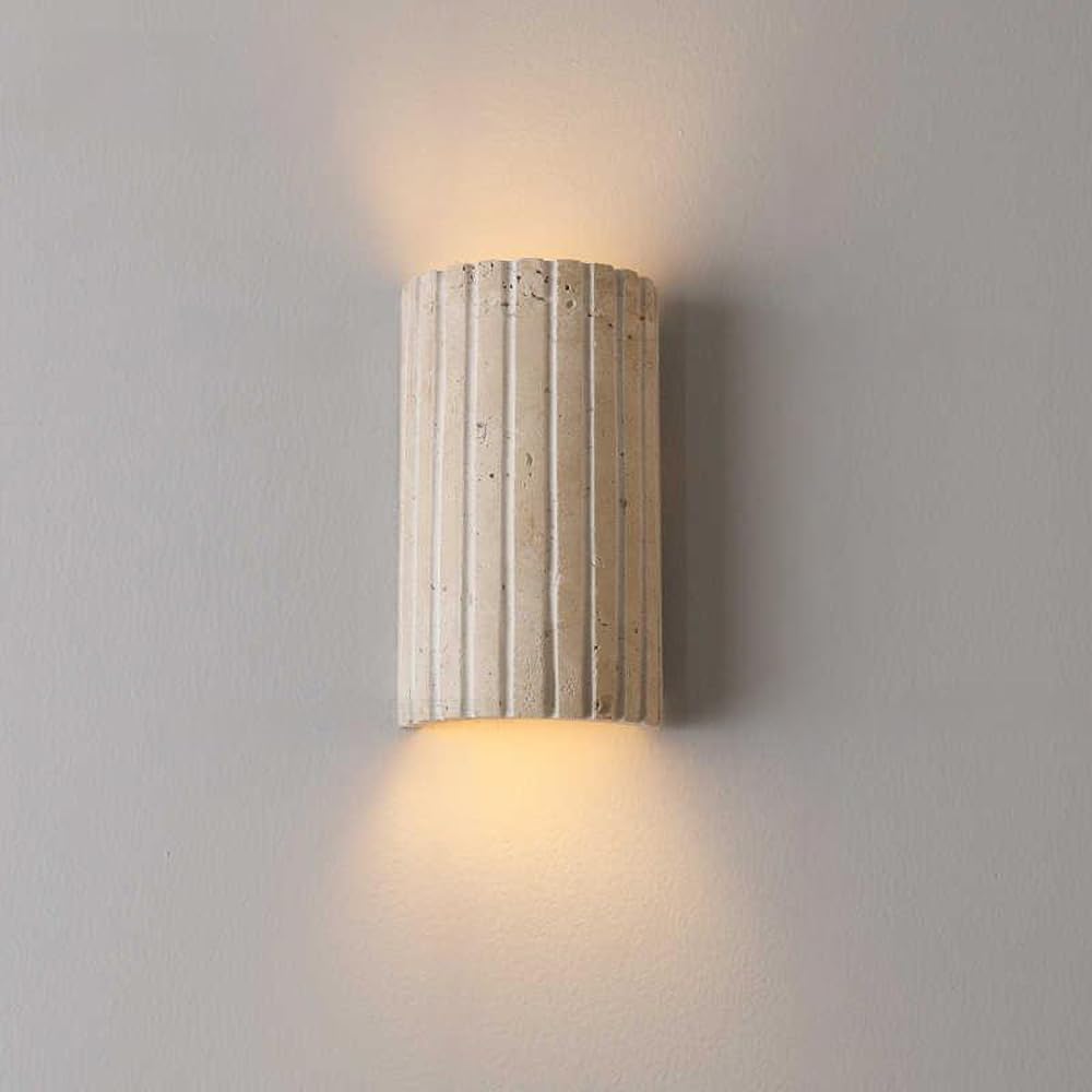 Photo 1 of **FACTORY SEALED** YXTSIMV Hardwired LED Wall Sconce,Modern Natural Yellow Travertine Wall Lights for Bedroom with 3000K Warm White,Indoor Wall Lamp for Living Room,Dining Room,Hallway,Stairway,Wall Decor