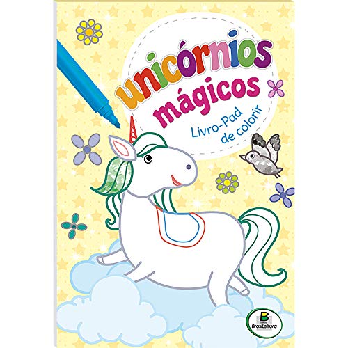 Unicórnios Mágicos - Livro-Pad de Colorir Amarelo