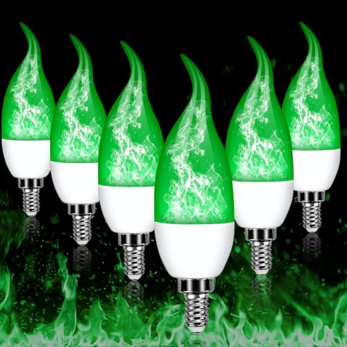 E12 LED Flickering Candelabra Flame Effect Light Bulbs - 3