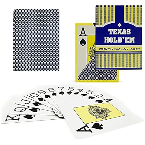 Standard Playing Card【1 Deck of BLUE】Poker Cards, Waterproof Plastic Playing Cards, Poker Cards Professional for Texas Hold'em, Blackjack, Casino Grade Cover