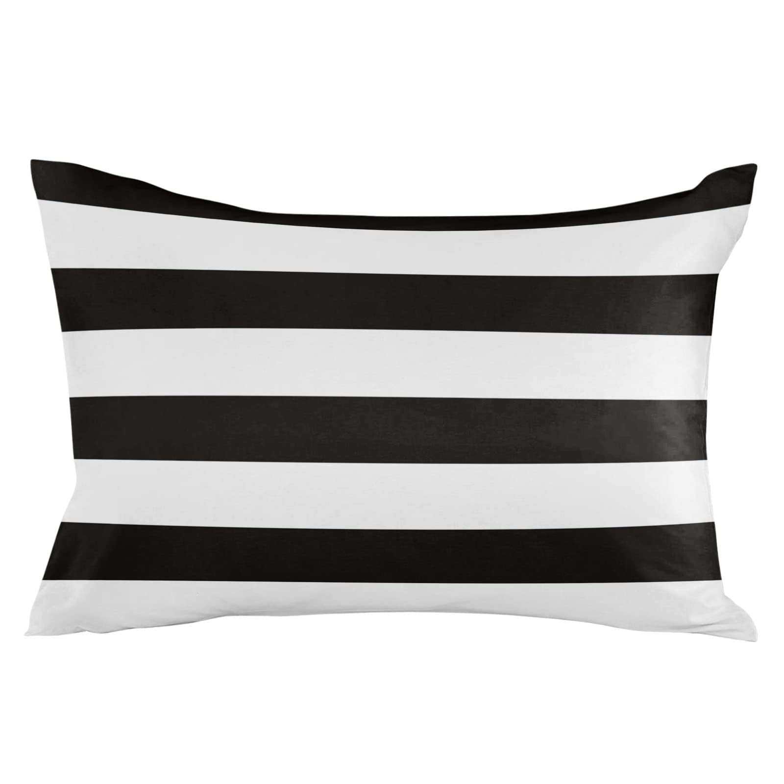 JasmineM Outdoor Pillow Covers 20x12 Waterproof Polyester Throw Pillow Covers, Black White Stripes Decorative Pillowcases Garden Cushion Case for Patio Couch Sofa Decoration Set of 2, Geometric