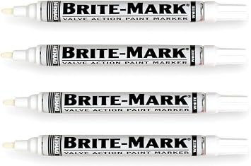 DYKEM 8034-8403 Brite-Mark Regular Line Markers 4-Pieces Set, White