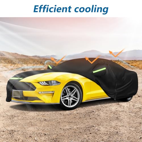 Image of Car Cover for Ford Mustang 1994-2025 GT /Shelby /Cobra /Bullitt /ECOBOOST | with Soft Cotton Lining Outdoor Mustang Car Covers Windproof Heavy Duty Protection