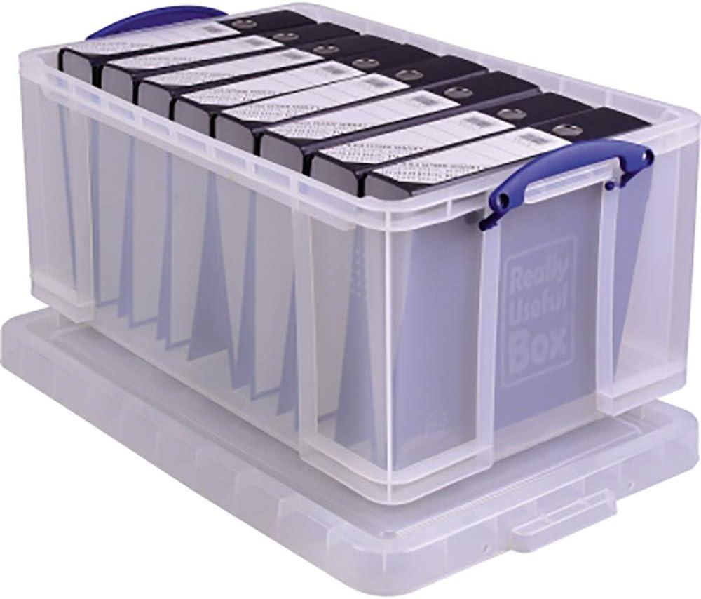 Really Useful Box 2 unidades de 64 litros, para clasificar y almacenar, 710 x 440 x 310 mm, transparente