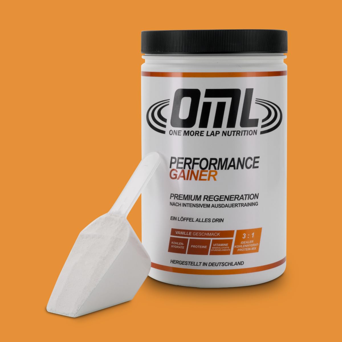 OML Performance Gainer - Premium Recovery Shake speziell für Triathleten I 60 g Kohlenhydrate + 20 g Protein I 3:1 Verhältnis I 21 Mikronährstoffe I 880g / 10 Portionen I Made in Germany I dopingfrei