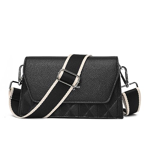 Image of LVYOUME Purse Strap Silver Hardware Wide Bag Straps Replacement Crossbody Adjustable Shoulder Strap for Purses