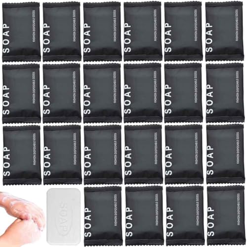 20 piezas de jabón desechable de hotel envueltos individualmente; jabón de barras de limpieza de lujo tamaño de viaje; jabón de manos para el hogar, hotel, camping, viajes