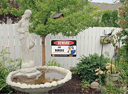 image for Venicor Bird Sign Decor - 8 x 12 Inches - Aluminum - Bird Gifts for Bi