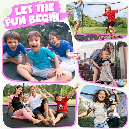 Image of JELENS Trampoline 8FT 10FT 12FT 14FT 15FT 16FT, Recreational Trampolines with Enclosure Net, Outdoor Anti-Rust Trampolines for Kids and Adults, ASTM Approved