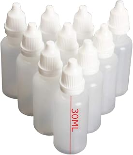 50pcs Plastic Dropper Dropping Bottle Clear Squeeze Sample Eye Liquide Storage Container with Screw Cap and Plug Empty Soft Refillable size 30ml/1oz