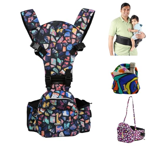 Image of My Giraffe Hippy Snug 2-in-1 Hip Seat Baby Carrier, Purple Unicorn