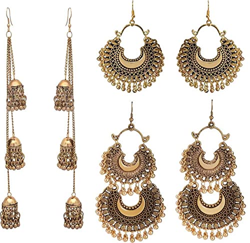 Prasub Womens Oxidised Silver Earrings Set (Pack of 3) (PS02055) Prasub Womens Oxidised Silver Earrings Set (Pack of 3) (PS02055)