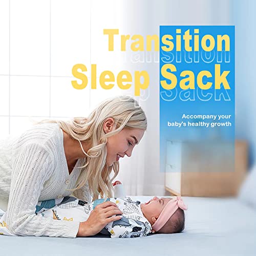 Nearkoi Baby Transition Swaddle Sack,Baby Sleeping Bag With Arms Up Removable Long Sleeve,Or Sleeveless,Pure Cotton,Baby Sleep Sack For Appease The Baby,17-22Lbs #TOP1