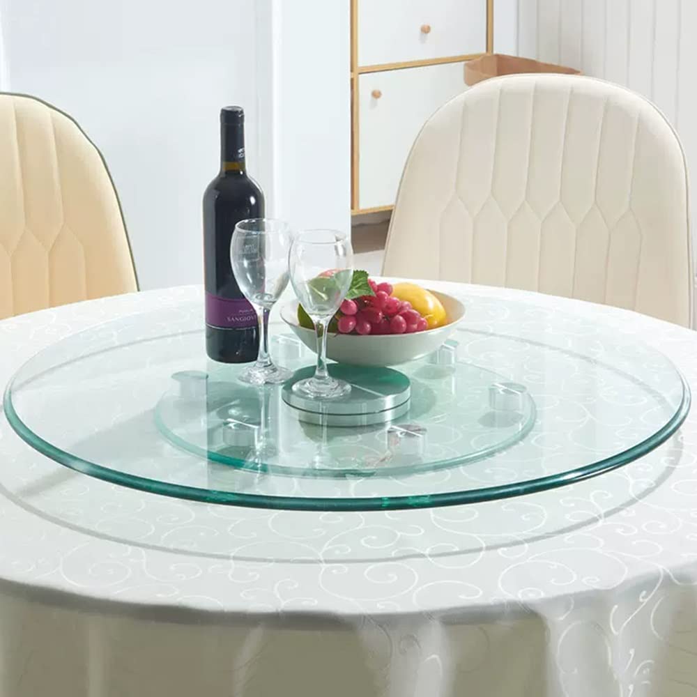 NILZA Tournant Verre Rotatif Plateau De Service pour Cuisine, 100cm Lazy Susan Grande Présentoir À Gateaux, Plateau Tournant avec Roulement Silencieux (Size : 100cm/40in)