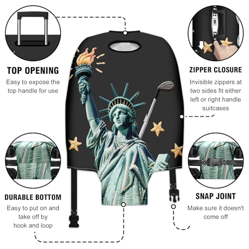 Travel Luggage Cover Suitcase Protector Scratch-Resistant Fit Not Included Suitcase American Cartoon S-19-21in3