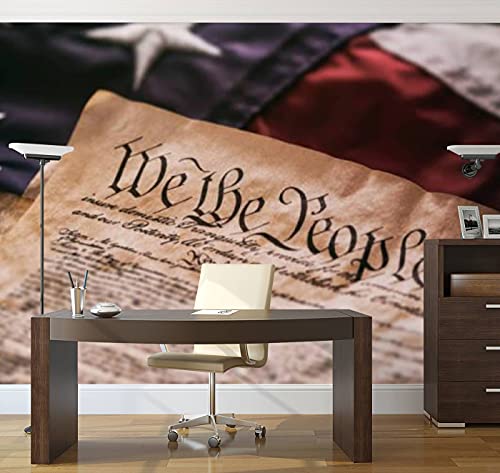 Modern 3D United States Constitution On American Flag Wallpaper Stick And Peel Wall Stickers Removable Wall Paper Mural For Living Room Bedroom Tv Background Wall #TOP1