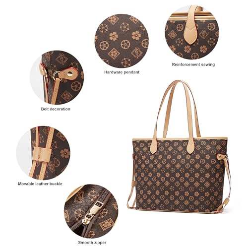 Image of Women Fashion Synthetic Leather Handbags Tote Bag Shoulder Bag Top Handle Satchel Purse Set
