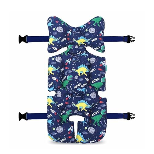 Image of Motherly Baby Stroller Seat Cushion | Reversible and Universal Fit Pad for Strollers, High Chairs, Car Seats & Rockers | Soft, Breathable Pram Liner with Secure Straps & Safety Belt Slot