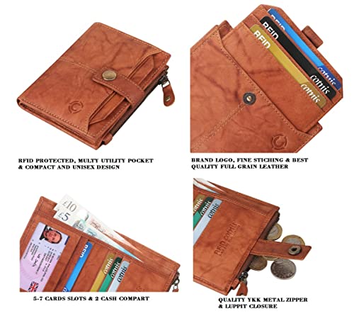 Image of Men's Button Lock Leather Wallet Vertical Bifold Wallets for Men with Multiple Cards Slots and Coin Pocket| Wallet with Card Holder for Men