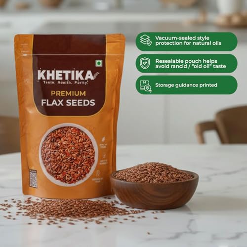 Image of Khetika Naturale Flax Seeds 500G | Natural Alsi | Good for Hair Health (Pack of 3)