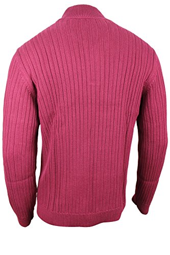 Calvin klein ribbed button mock-neck sweater, xl, crushed cherrie…